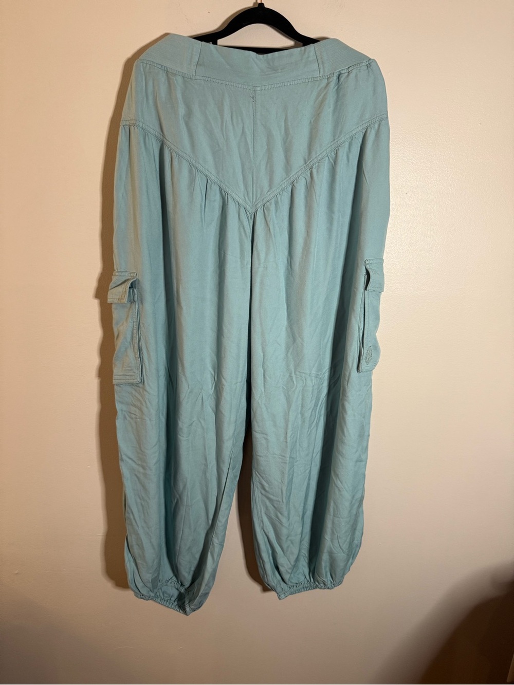 FP Movement by Free People Light Blue Wide-Leg Cargo Jumpsuit Pants